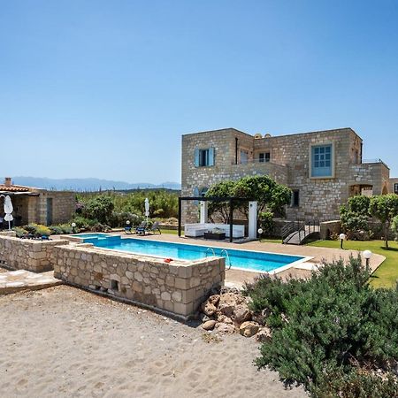 Beachfront Villa Turquoise With Private Pool, Bbq And Ping Pong Table Chrissi Akti Chania Exterior foto