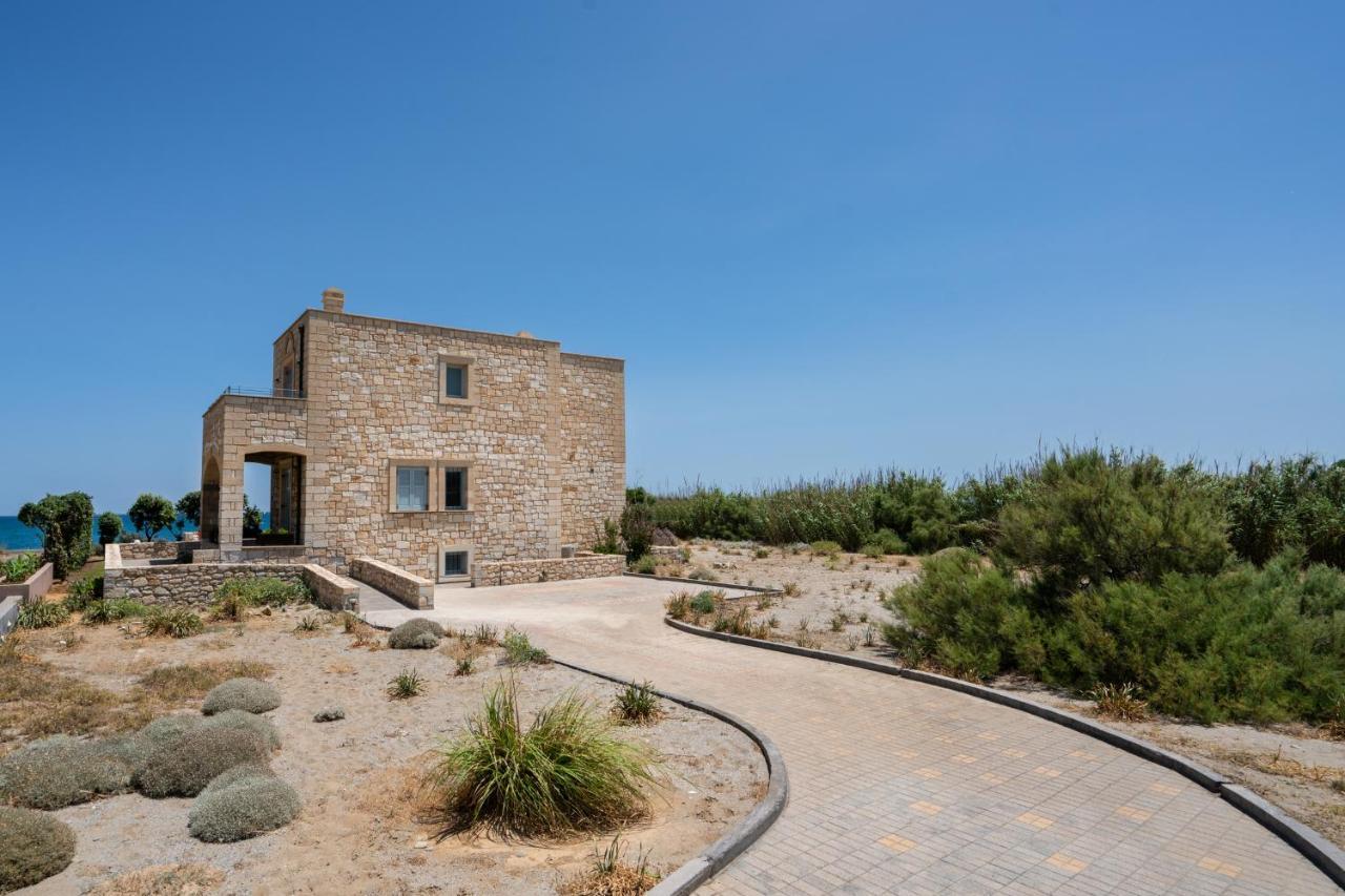 Beachfront Villa Turquoise With Private Pool, Bbq And Ping Pong Table Chrissi Akti Chania Exterior foto